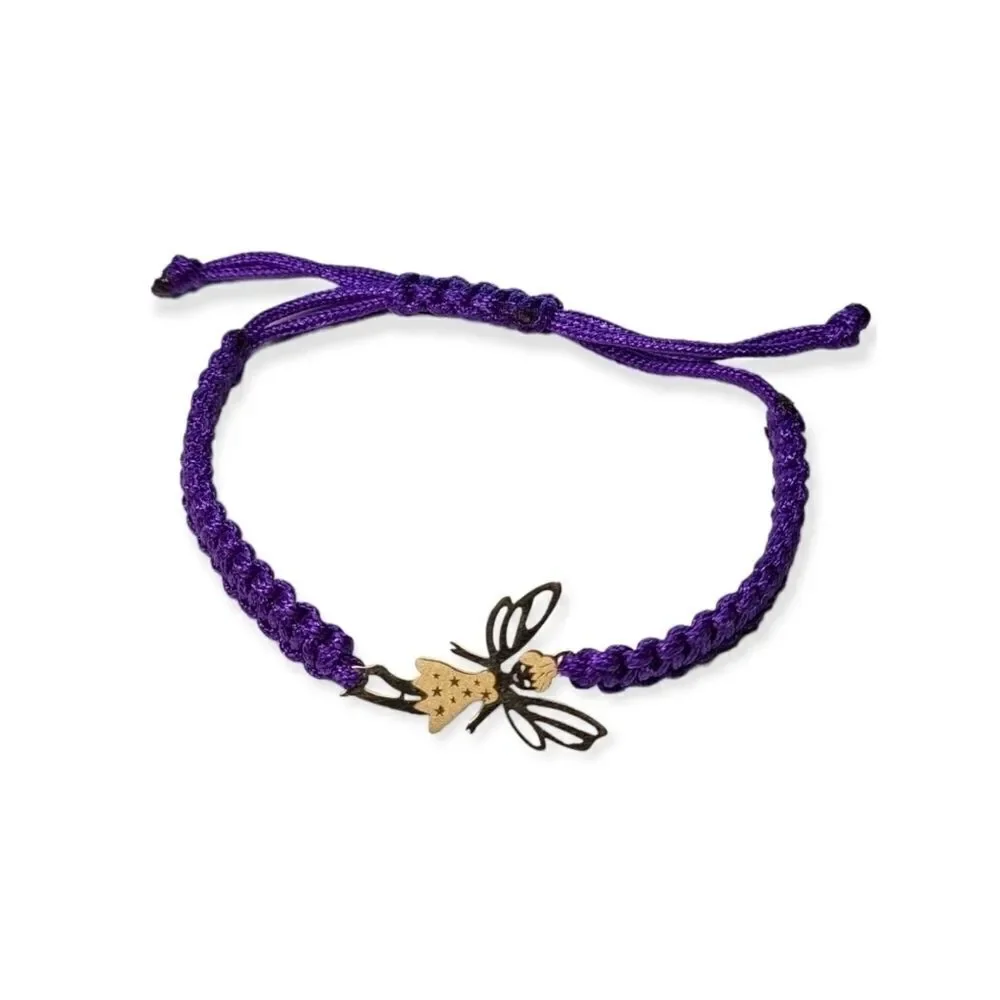 DISNEY Tinkerbell 18k Gold Braided Purple Bracelet New with tags NWT Original